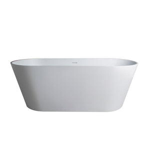 55 Inch Freestanding Solid Surface Soaking Bathtub