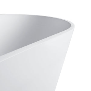 59 Inch Freestanding Solid Surface Soaking Bathtub
