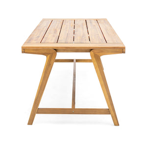 Modern Outdoor Dining Table with Acacia Wood and Teak Finish