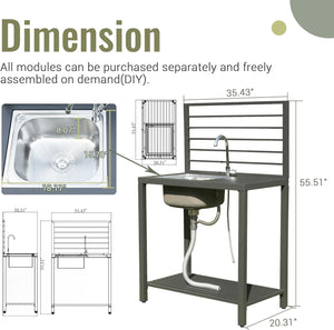 Outdoor Kitchen Island with Storage