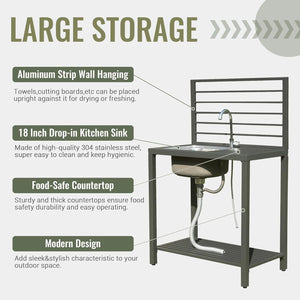 Outdoor Kitchen Island with Storage