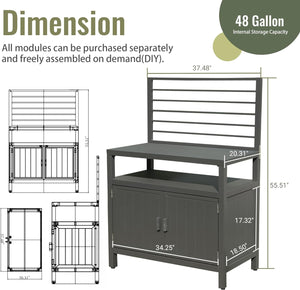 Outdoor Kitchen Island with Storage