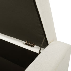 50" Ottoman Bench in Textured Fabric with Hidden Storage