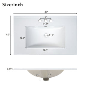 30" Modern Bathroom Vanity with Sink Combo Set