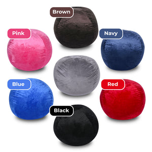 Minky Velvet Bean Bag Chair - Grey 5ft Plush Floor Chair