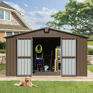 Backyard Storage Shed 11' x 12.5' with Galvanized Steel Frame & Windows