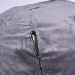 Minky Velvet Bean Bag Chair - Grey 5ft Plush Floor Chair