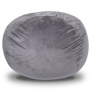 Minky Velvet Bean Bag Chair - Grey 5ft Plush Floor Chair