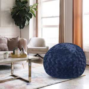 Faux Fur Bean Bag Chair, Navy