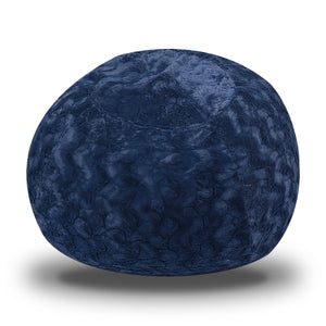 Faux Fur Bean Bag Chair, Navy - 4ft Cozy Lounger