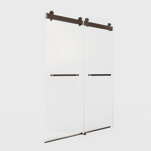 56-60"W x 76"H Frameless Double Sliding Soft-Close Shower Door