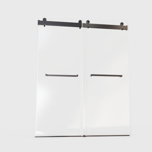 56-60"W x 76"H Frameless Double Sliding Soft-Close Shower Door