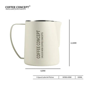 Pro Latte Art Pitcher - Eagle Beak Precision Spout 400ml/600ml, Advanced Patterns Under $25