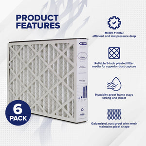 Trion 259112-101 Air Bear 16 x 25 x 3 Inch MERV 11 Air Purifier Filter (6 Pack)