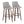 Gianna - Mid-Century Modern Fixed Height Barstool & Swivel With Round Footrest (Set of 2) - Walnut / Light Gray