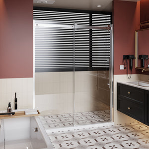 Frameless Shower Door Single Sliding, Adjustable Zinc Roller Rail - Chrome