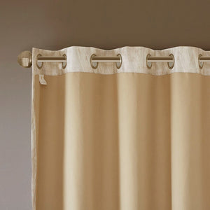 Printed Jacquard Grommet Top Total Blackout Curtain Panel