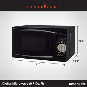 Magic Chef 700 Watt 0.7 Cubic Feet Digital Microwave (Certified Refurbished)