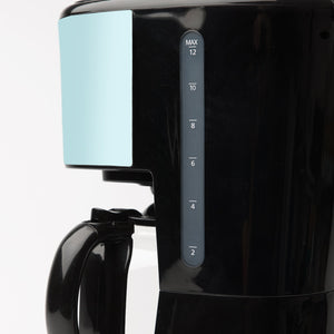 Haden Coffee Machine, 12 Cup Programmable Drip Coffee Maker, Turquoise & Chrome