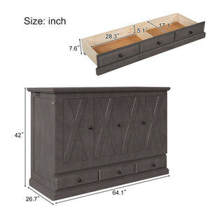 Murphy Bed Chest Cube Cabinet With Charging Station And Large Storage Drawer