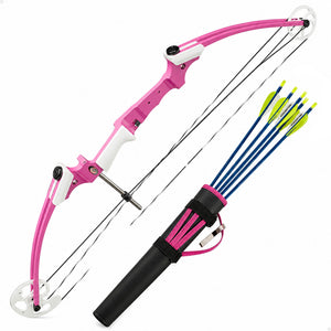Genesis Original Archery Compound Bow and Arrow Set, Draw Hand-Right, Pink