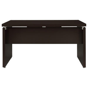 Floating - Top Computer Desk With Pullout Keyboard Shelf - Brown