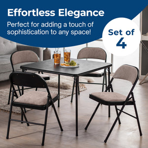 MECO 4-Pack of Deluxe Corrin Fabric Padded Folding Chairs with 16 x 16 Inch Seat