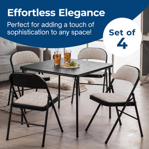 MECO 4-Pack of Deluxe Motif Fabric Padded Folding Chairs with 16 x 16 Inch Seat