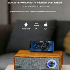Retro Wooden Dual-Tweeter Wireless Bluetooth Speaker