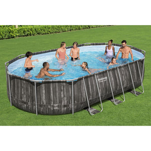 Bestway Power Steel 20' x 12' x 48" Oval Above Ground Outdoor Swimming Pool Set