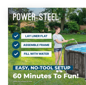 Bestway Power Steel 20' x 12' x 48" Oval Above Ground Outdoor Swimming Pool Set