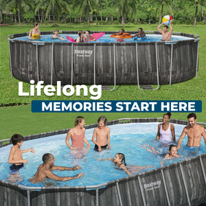 Bestway Power Steel 20' x 12' x 48" Oval Above Ground Outdoor Swimming Pool Set