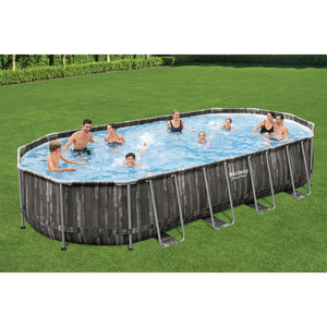 Bestway Power Steel 24' x 12' x 48" Rectangular Above Ground Swimming Pool Set