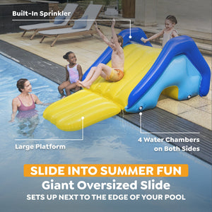 Bestway H2OGO! Giant Inflatable Outdoor Pool Water Slide with Built-In Sprinkler