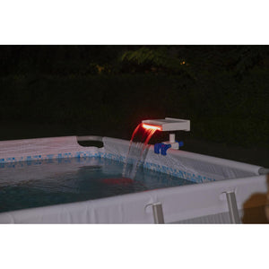 Bestway Above Ground Swimming Pool 7 Colored LED Relaxing Waterfall Cascade - TRAPSKI