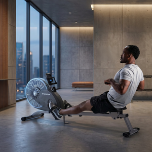 Stamina Products 1406 ATS Folding Cardio Exercise Air Rower Rowing Machine, Gray