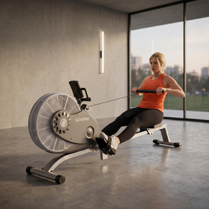 Stamina Products 1406 ATS Folding Cardio Exercise Air Rower Rowing Machine, Gray
