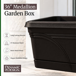 Southern Patio 36 Inch Medallion Hanging Windowsill Garden Box Planter (2 Pack)
