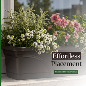 Southern Patio 36 Inch Medallion Hanging Windowsill Garden Box Planter (2 Pack)