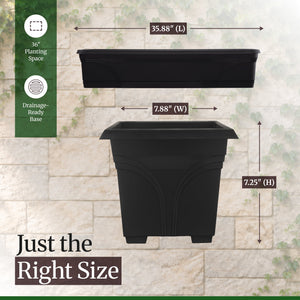 Southern Patio 36 Inch Medallion Hanging Windowsill Garden Box Planter (2 Pack)