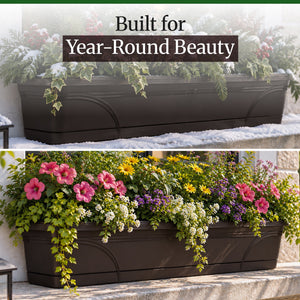 Southern Patio 36 Inch Medallion Hanging Windowsill Garden Box Planter (2 Pack)