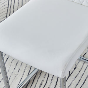 Modern Dining Chairs With Padded Seat, Metal Legs