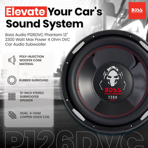 Boss Audio Phantom 12" 2300 W Max Power 4 Ohm DVD Car Audio Subwoofer, P126DVC - TRAPSKI