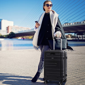 20 Inch Carry-on Luggage PC Hardside Suitcase TSA Lock with Front Pocket and USB Port