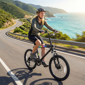 20 Inch Commuter Bicycle LED-lit with 6-Speed Shimano Twist Shifting and Stereo Speakers
