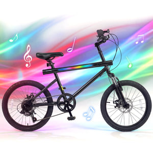 20 Inch Commuter Bicycle LED-lit with 6-Speed Shimano Twist Shifting and Stereo Speakers