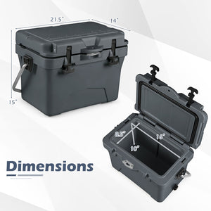 20 Quart Portable Hard Cooler with Built-in Ruler and Bottle