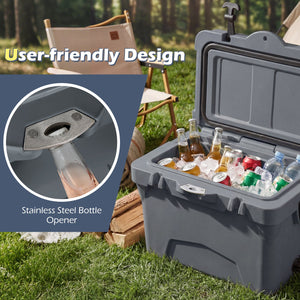 20 Quart Portable Hard Cooler with Built-in Ruler and Bottle