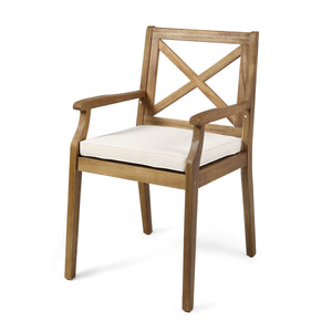 Perla Dining Chair 2-Piece Set with Cream Cushions