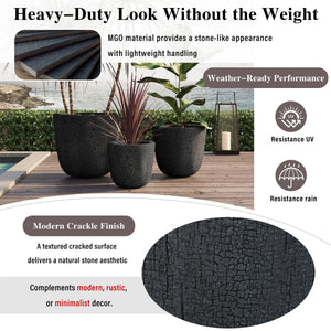 U_STYLE Lightweight MGO Planter Set of 3